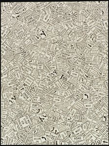 Não Pare em Trilhas, 1993 (colagem de mosaico de papel) de Ellen Golla